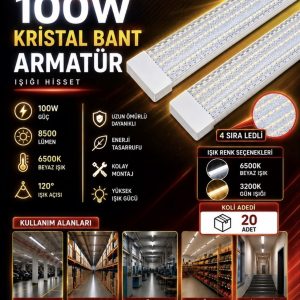 100W LEDLİ BANT ARMATÜR 120CM