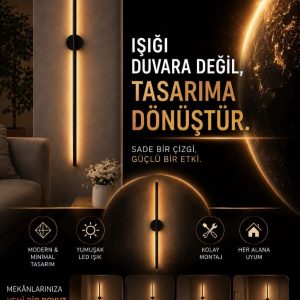 LEDLİ ÇUBUK DUVAR APLİK 75CM