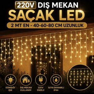 DIŞ MEKAN SAÇAK LED PERDE EKLENEBİLİR ÇAKARLI 2X1