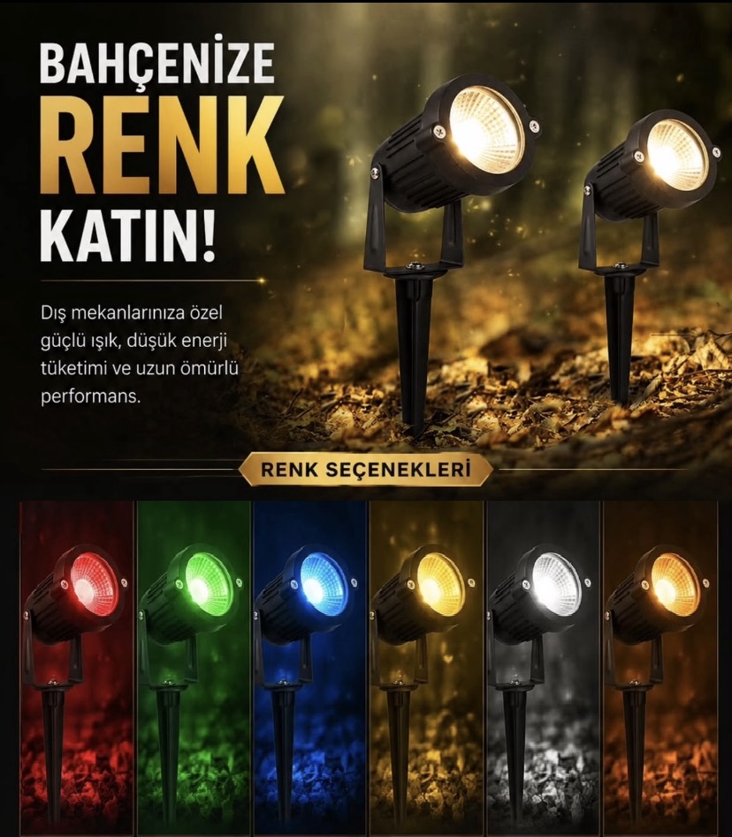 7W LEDLİ KAZIKLI ÇİM ARMATÜRÜ LED PROJEKTÖR
