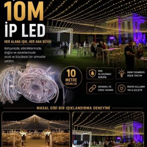 DIŞ MEKAN İP LED 10MT EKLENEBİLİR ÇAKARLI