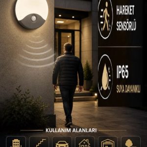 LEDLİ SENSÖRLÜ DIŞ MEKAN DUVAR APLİK