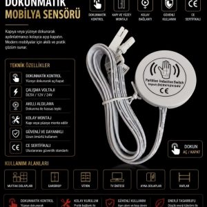 DOKUNMATİK MOBİLYA SENSÖRÜ AÇ KAPA 12VOLT